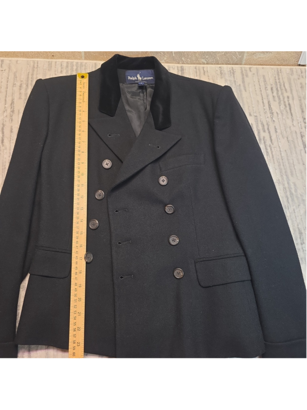 Ralph Lauren Royal Velvet Collar Crest Blazer Womens 100% Wool Double Breasted 8 - Picture 10 of 14